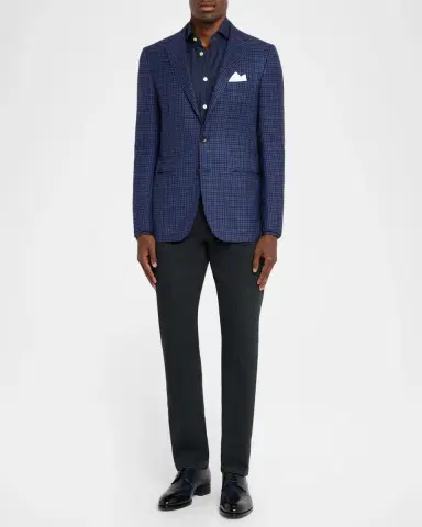 Kiton Men's Soft Cashmere Multi-Check Sport Coat | Thumbnail 2 Kiton Men's Soft Cashmere Multi-Check Sport Coat | Thumbnail 2