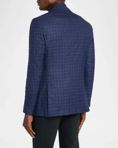 Kiton Men's Soft Cashmere Multi-Check Sport Coat | Thumbnail 3 Kiton Men's Soft Cashmere Multi-Check Sport Coat | Thumbnail 3