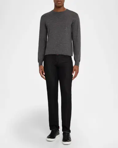 Kiton Men's Black Wash Straight-Fit Jeans | Thumbnail 2 Kiton Men's Black Wash Straight-Fit Jeans | Thumbnail 2