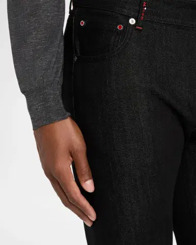 Kiton Men's Black Wash Straight-Fit Jeans | Thumbnail 5 Kiton Men's Black Wash Straight-Fit Jeans | Thumbnail 5
