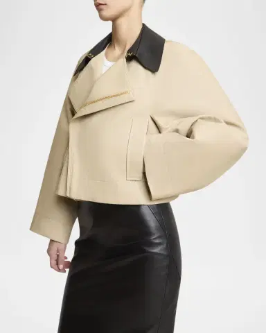 Givenchy Leather Collar Zip Cocoon Jacket | Thumbnail 5 Givenchy Leather Collar Zip Cocoon Jacket | Thumbnail 5