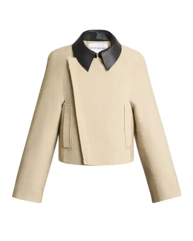 Givenchy Leather Collar Zip Cocoon Jacket | Thumbnail 1 Givenchy Leather Collar Zip Cocoon Jacket | Thumbnail 1