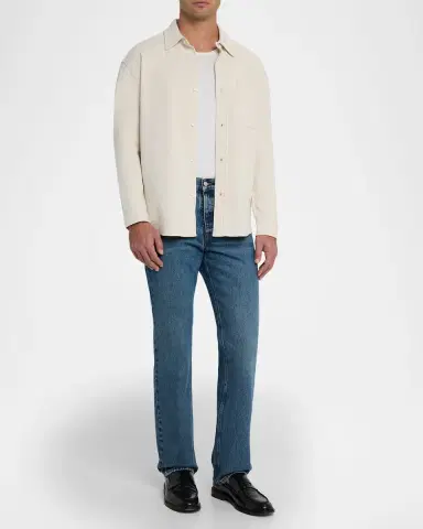 Frame Men's Cotton Waffle Texture Button-Down Shirt | Thumbnail 2 Frame Men's Cotton Waffle Texture Button-Down Shirt | Thumbnail 2