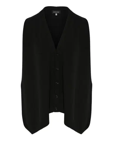 Eskandar Plain Cashmere A-Line Sleeveless V-Neck Cardigan (Mid Plus Length) | Thumbnail 1 Eskandar Plain Cashmere A-Line Sleeveless V-Neck Cardigan (Mid Plus Length) | Thumbnail 1