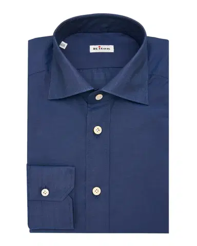 Kiton Men's Cotton Point-Collar Dress Shirt | Thumbnail 3 Kiton Men's Cotton Point-Collar Dress Shirt | Thumbnail 3