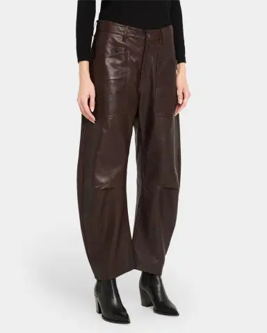Nili Lotan Shon Barrel Leather Pants | Thumbnail 4 Nili Lotan Shon Barrel Leather Pants | Thumbnail 4
