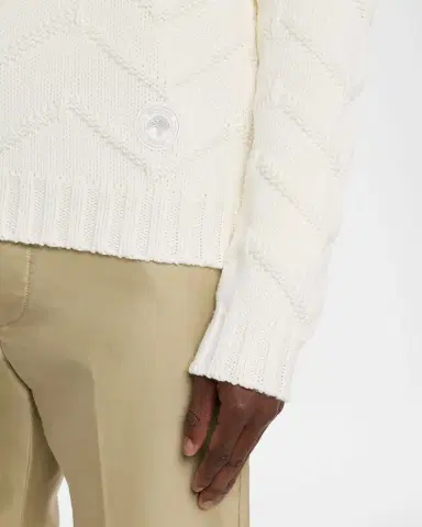 Stefano Ricci Men's Wool Chevron Shawl Knit Sweater | Thumbnail 5 Stefano Ricci Men's Wool Chevron Shawl Knit Sweater | Thumbnail 5