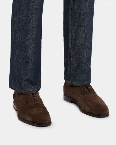 Ferragamo Men's Boston Suede Cap Toe Oxford Shoes | Thumbnail 2 Ferragamo Men's Boston Suede Cap Toe Oxford Shoes | Thumbnail 2
