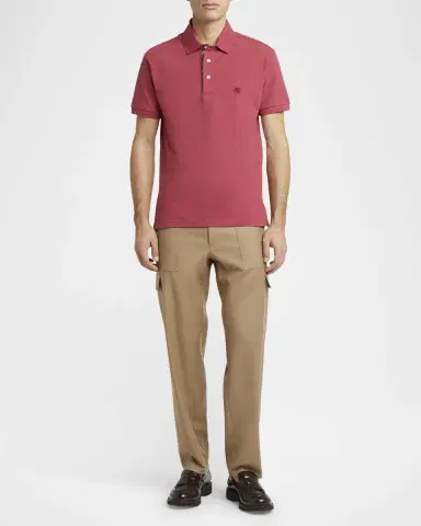 Etro Men 's Cotton Logo-Embroidered Polo Shirt | Thumbnail 2 Etro Men 's Cotton Logo-Embroidered Polo Shirt | Thumbnail 2