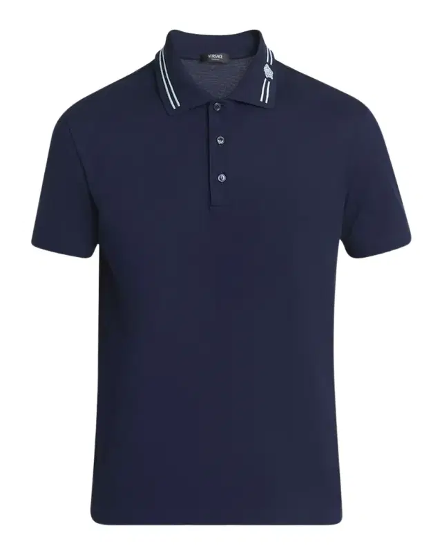Men 's Medusa-Collar Pique Polo Shirt Men 's Medusa-Collar Pique Polo Shirt