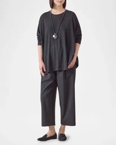 Eskandar Ultrafine Cashmere Wide Round-Neck Sweater (Mid Plus Length) | Thumbnail 2 Eskandar Ultrafine Cashmere Wide Round-Neck Sweater (Mid Plus Length) | Thumbnail 2