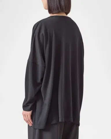 Eskandar Ultrafine Cashmere Wide Round-Neck Sweater (Mid Plus Length) | Thumbnail 3 Eskandar Ultrafine Cashmere Wide Round-Neck Sweater (Mid Plus Length) | Thumbnail 3