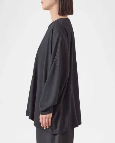 Eskandar Ultrafine Cashmere Wide Round-Neck Sweater (Mid Plus Length) | Thumbnail 5 Eskandar Ultrafine Cashmere Wide Round-Neck Sweater (Mid Plus Length) | Thumbnail 5