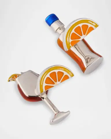 Jan Leslie Men 's Spritz Cocktail Enamel Cufflinks | Thumbnail 4 Jan Leslie Men 's Spritz Cocktail Enamel Cufflinks | Thumbnail 4