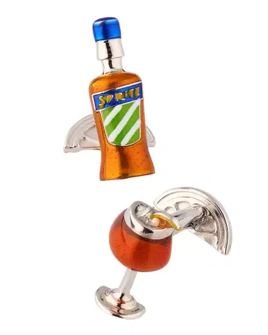 Jan Leslie Men 's Spritz Cocktail Enamel Cufflinks | Thumbnail 1 Jan Leslie Men 's Spritz Cocktail Enamel Cufflinks | Thumbnail 1