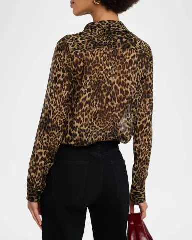 Nili Lotan Gaia Polka-Dot Silk Slim Button-Down Shirt | Thumbnail 3 Nili Lotan Gaia Polka-Dot Silk Slim Button-Down Shirt | Thumbnail 3