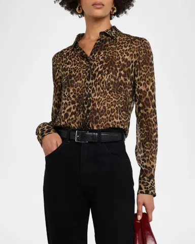 Nili Lotan Gaia Polka-Dot Silk Slim Button-Down Shirt | Thumbnail 4 Nili Lotan Gaia Polka-Dot Silk Slim Button-Down Shirt | Thumbnail 4