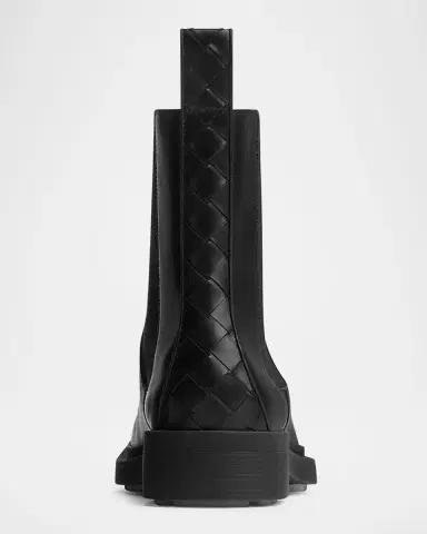 Bottega Veneta Men's Ben Smooth & Intrecciato Leather Chelsea Boots | Thumbnail 4 Bottega Veneta Men's Ben Smooth & Intrecciato Leather Chelsea Boots | Thumbnail 4