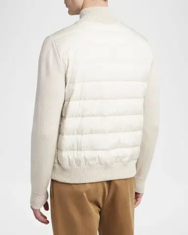 Moncler Men's Edit Padded Back Wool Cardigan | Thumbnail 3 Moncler Men's Edit Padded Back Wool Cardigan | Thumbnail 3
