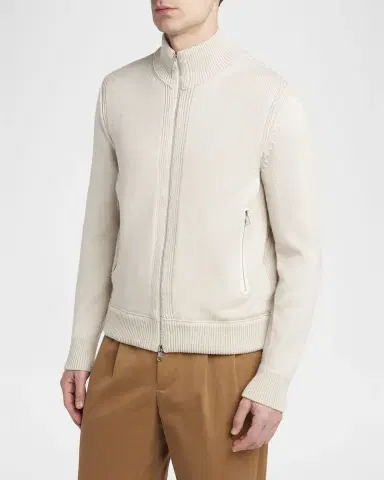 Moncler Men's Edit Padded Back Wool Cardigan | Thumbnail 4 Moncler Men's Edit Padded Back Wool Cardigan | Thumbnail 4