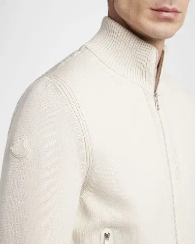Moncler Men's Edit Padded Back Wool Cardigan | Thumbnail 5 Moncler Men's Edit Padded Back Wool Cardigan | Thumbnail 5