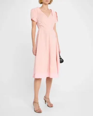 3.1 Phillip Lim V-Neck Tulip-Sleeve Midi Dress | Thumbnail 4 3.1 Phillip Lim V-Neck Tulip-Sleeve Midi Dress | Thumbnail 4