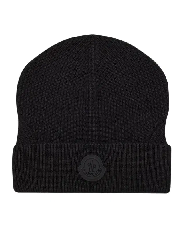 Men's Wool Beanie with Tonal Logo Men's Wool Beanie with Tonal Logo