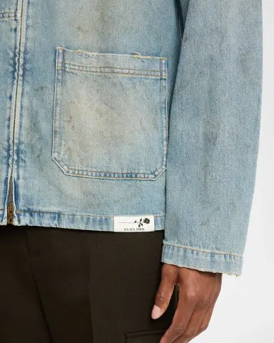 Golden Goose Men's Distressed-Effect Full-Zip Denim Jacket | Thumbnail 5 Golden Goose Men's Distressed-Effect Full-Zip Denim Jacket | Thumbnail 5