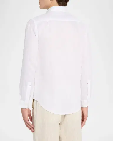 Orlebar Brown Men's Giles Linen Applique Tailored-Fit Sport Shirt | Thumbnail 3 Orlebar Brown Men's Giles Linen Applique Tailored-Fit Sport Shirt | Thumbnail 3