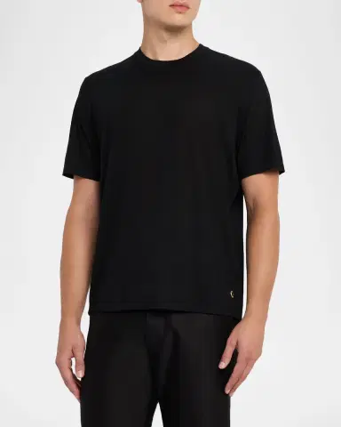 Stefano Ricci Men's Cashmere Alpha Yarn Crewneck T-Shirt | Thumbnail 4 Stefano Ricci Men's Cashmere Alpha Yarn Crewneck T-Shirt | Thumbnail 4