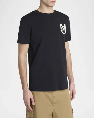Moncler Men's Monogram Applique Crewneck T-Shirt | Thumbnail 4 Moncler Men's Monogram Applique Crewneck T-Shirt | Thumbnail 4