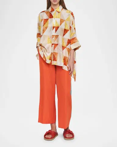Joseph Arcole Marble-Print Habotai Silk Blouse | Thumbnail 2 Joseph Arcole Marble-Print Habotai Silk Blouse | Thumbnail 2