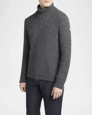 Moncler Men's Ribbed Full-Zip Sweater | Thumbnail 4 Moncler Men's Ribbed Full-Zip Sweater | Thumbnail 4