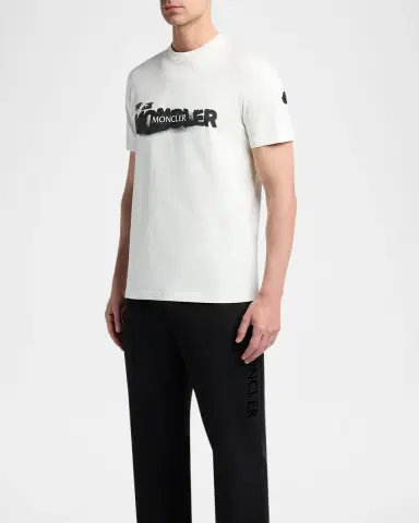 Moncler Men's Graffiti Logo Graphic T-Shirt | Thumbnail 4 Moncler Men's Graffiti Logo Graphic T-Shirt | Thumbnail 4