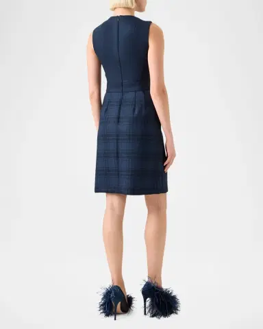 Akris Check Wool Double-Face Sleeveless A-Line Dress | Thumbnail 3 Akris Check Wool Double-Face Sleeveless A-Line Dress | Thumbnail 3