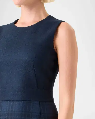 Akris Check Wool Double-Face Sleeveless A-Line Dress | Thumbnail 5 Akris Check Wool Double-Face Sleeveless A-Line Dress | Thumbnail 5