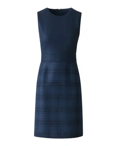 Akris Check Wool Double-Face Sleeveless A-Line Dress | Thumbnail 1 Akris Check Wool Double-Face Sleeveless A-Line Dress | Thumbnail 1