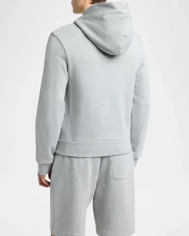 Moncler Men's Chenille-Logo Full-Zip Hoodie | Thumbnail 3 Moncler Men's Chenille-Logo Full-Zip Hoodie | Thumbnail 3