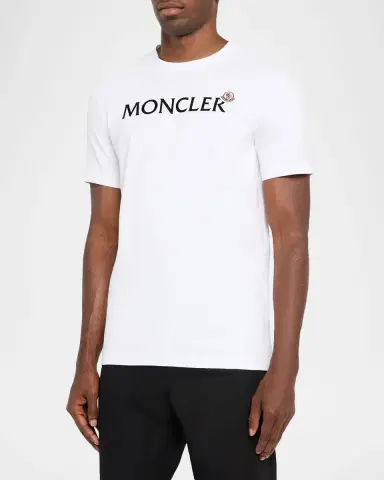 Moncler Men's Logo Script Crewneck T-Shirt | Thumbnail 4 Moncler Men's Logo Script Crewneck T-Shirt | Thumbnail 4