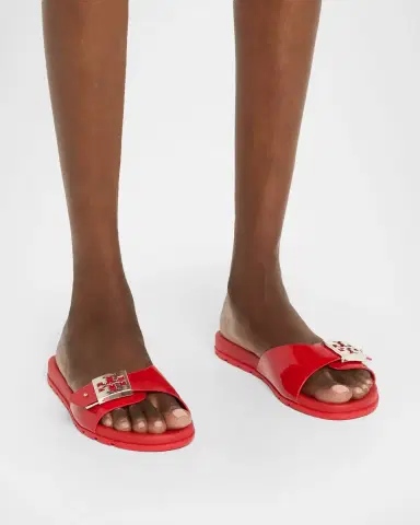 Tory Burch Glossy Buckle Slide Sandals | Thumbnail 2 Tory Burch Glossy Buckle Slide Sandals | Thumbnail 2