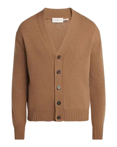 Moncler Men's Leather Logo Wool Knit Cardigan | Thumbnail 1 Moncler Men's Leather Logo Wool Knit Cardigan | Thumbnail 1