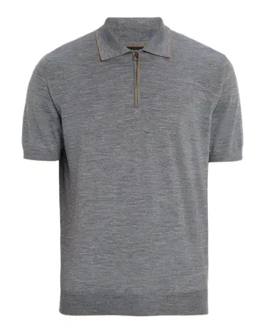 Stefano Ricci Men 's Quarter-Zip Short Sleeve Polo Sweater | Thumbnail 1 Stefano Ricci Men 's Quarter-Zip Short Sleeve Polo Sweater | Thumbnail 1