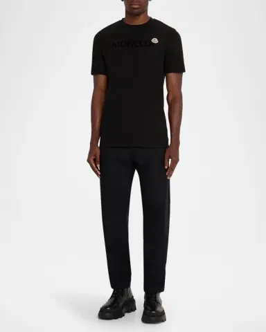 Moncler Men's Logo Script Crewneck T-Shirt | Thumbnail 2 Moncler Men's Logo Script Crewneck T-Shirt | Thumbnail 2