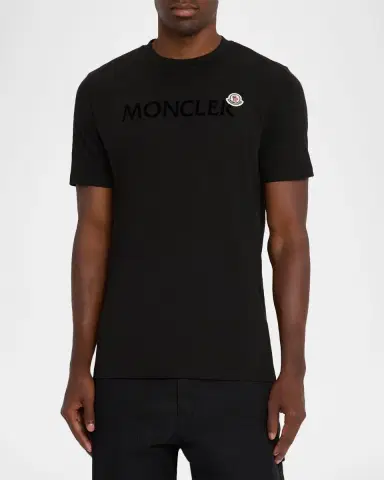Moncler Men's Logo Script Crewneck T-Shirt | Thumbnail 4 Moncler Men's Logo Script Crewneck T-Shirt | Thumbnail 4