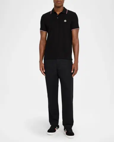 Moncler Men's Short Sleeve Polo with Contrast Sleeves | Thumbnail 2 Moncler Men's Short Sleeve Polo with Contrast Sleeves | Thumbnail 2