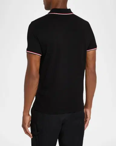 Moncler Men's Short Sleeve Polo with Contrast Sleeves | Thumbnail 3 Moncler Men's Short Sleeve Polo with Contrast Sleeves | Thumbnail 3