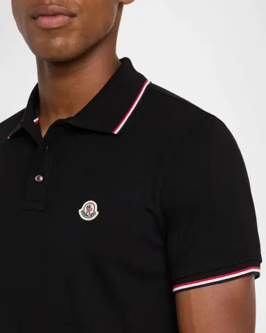 Moncler Men's Short Sleeve Polo with Contrast Sleeves | Thumbnail 5 Moncler Men's Short Sleeve Polo with Contrast Sleeves | Thumbnail 5