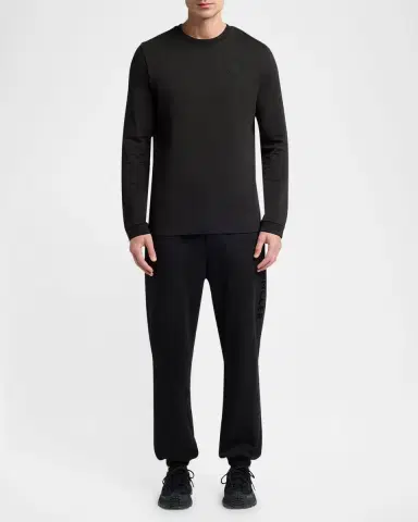 Moncler Men's Cotton Graffiti Logo Long-Sleeve T-Shirt | Thumbnail 2 Moncler Men's Cotton Graffiti Logo Long-Sleeve T-Shirt | Thumbnail 2