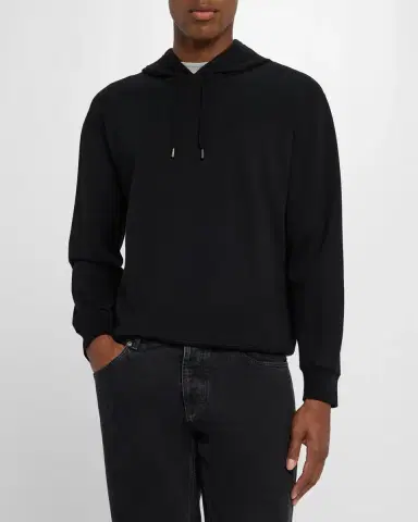 Brunello Cucinelli Men 's Travel Hooded Sweatshirt | Thumbnail 4 Brunello Cucinelli Men 's Travel Hooded Sweatshirt | Thumbnail 4