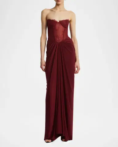 BCBGMAXAZRIA Strapless Lace & Jersey Gown | Thumbnail 2 BCBGMAXAZRIA Strapless Lace & Jersey Gown | Thumbnail 2